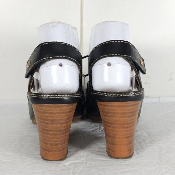 Pikolinos Women's US7-7,5 EU38 Java Black Leather Peep Toe Slingback Sandals - Picture 11 of 16